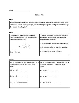 Preview of Dilations Notes