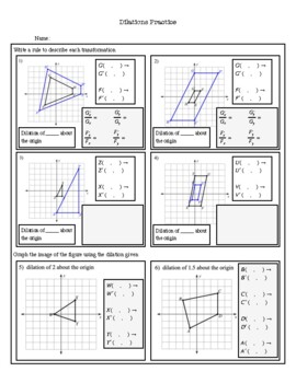 dilations practice and problem solving c