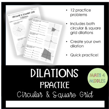 Preview of Dilations Practice: Circular and Square Grid