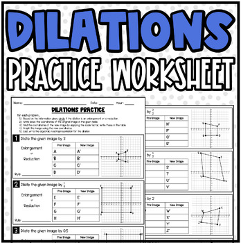 Preview of Dilations Practice Worksheet | Classwork or Homework