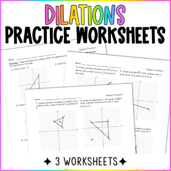 Dilations Practice Worksheets by Busy Miss Beebe | TpT