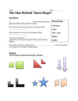 Dilations Worksheet Bundle by Taylor J's Math Materials | TpT