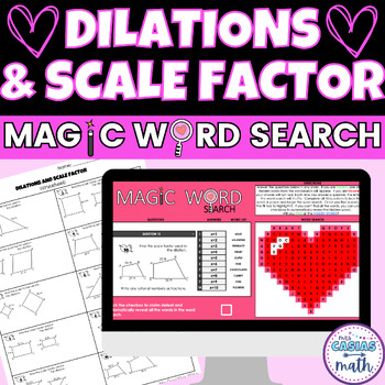 Preview of Dilations and Scale Factor Valentines Day Math Activity Digital and Worksheet