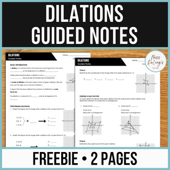 Preview of Dilations and Scale Factors Guided Notes FREEBIE