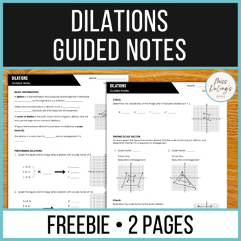 Preview of Dilations and Scale Factors Guided Notes FREEBIE