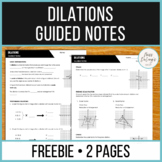 Dilations and Scale Factors Guided Notes FREEBIE