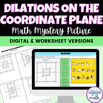 Preview of Dilations on the Coordinate Plane Math Mystery Picture Digital & Print Activity