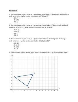 lesson 7 homework practice dilations on the coordinate plane