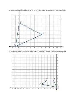 dilations on the coordinate plane answer key homework 7