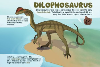 Preview of Dilophosaurus - Dinosaur Poster & Handout