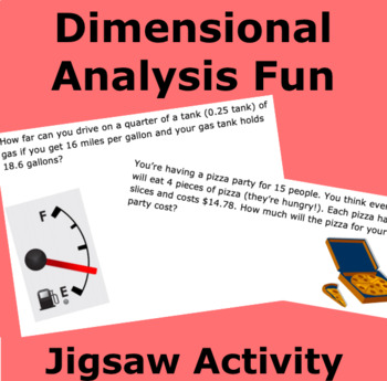 Preview of Dimensional Analysis Fun Intro Jigsaw Activity
