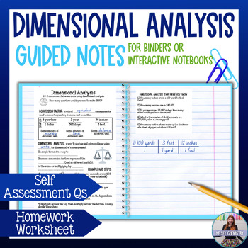 Preview of Dimensional Analysis Guided Notes Lesson for Chemistry