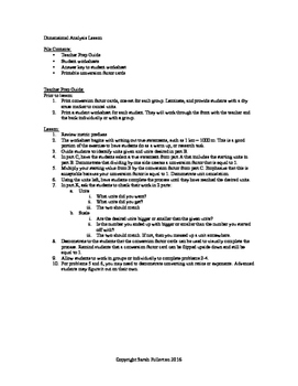 Preview of Dimensional Analysis Lesson and Practice