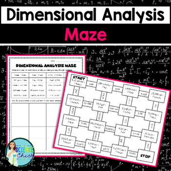Preview of Dimensional Analysis Maze