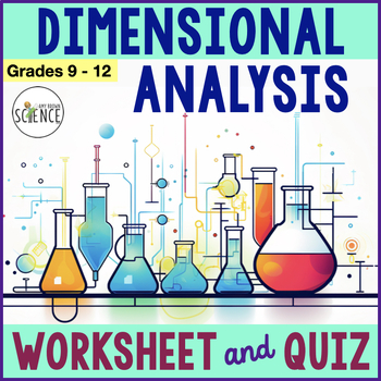 Preview of Dimensional Analysis Metric Conversions Practice Worksheet and Quiz Set