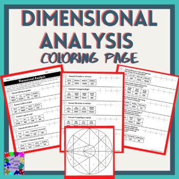 Preview of Dimensional Analysis (Unit Conversions) Coloring Activity