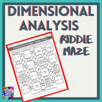 Preview of Dimensional Analysis (Unit Conversions) Riddle Maze