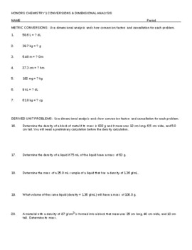 Preview of Dimensional Analysis and Metric Conversions and Making and Using Graphs