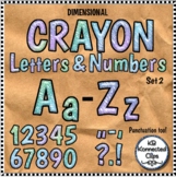 Dimensional Crayon Letters Numbers Set 2 Clip Art Moveable