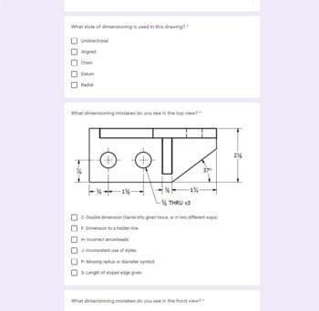 Preview of Dimensioning Critique Exercises- Technical Drawing for Distance Learning