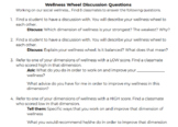 Dimensions of Wellness Wheel Discussion Questions