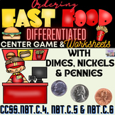 Dimes, Nickels, and Pennies at the Fast Food Restaurant Ce