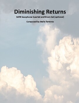 Preview of Diminishing Returns(Patterns) Saxophone Quartet & Drum Set (Opt)-Score & Parts
