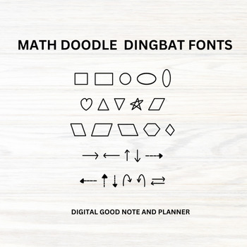 Preview of Dingbat Fonts, Math Doodle Font, Creative font, Hand drawn Fonts