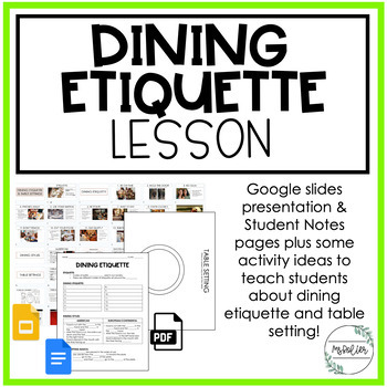 Preview of Dining Etiquette & Table Setting Lesson | Food + Nutrition | FCS