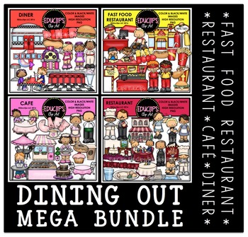 Preview of Dining Out Clip Art Mega Bundle {Educlips Clipart}