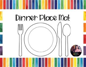 Preview of Dinner Time Placemats