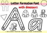 Dinosaur Alphabet Tracing Font: Correct letter formation &