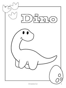 Dino Coloring Pages by Creative Fun | TPT