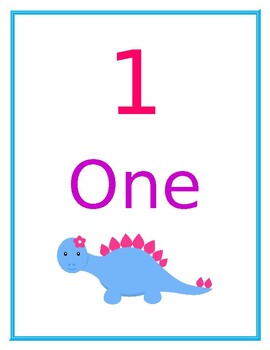 Preview of Dino Counting Girly