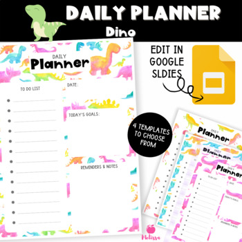 Preview of Dino  Daily Planner (Google Slides Editable)