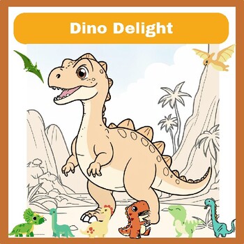 Preview of Dino Delight: Coloring Pages for Kids