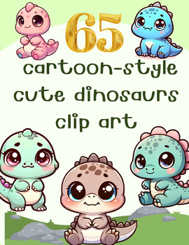 Preview of Dino Delights: Cartoon Dinosaur Clip Art Collection