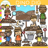 Paleontologist Kids Dinosaur Dig Clip Art