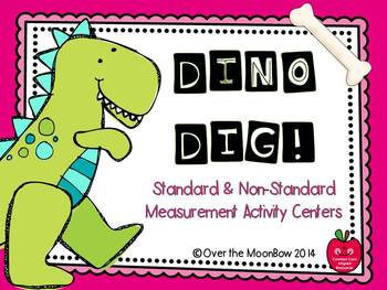 Preview of Dino Dig! Standard & Non-Standard Measurement Activity Centers