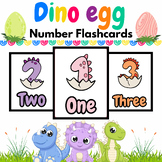 Dino Egg-Themed Number Flash Cards to Count from 1 to 10 -