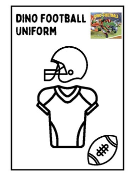 Preview of Dino Football Uniform Coloring Template