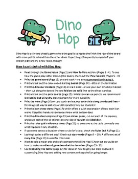 Preview of Dino Hop: Printable Classroom Adventure Board Game + Hands On Craft Activity