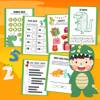 Preview of Dino-Math-ic Montessori Math Workbook Grade 1 with Dinosaurs