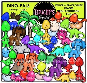 Preview of Dino Pals Clip Art Bundle {Educlips Clipart}
