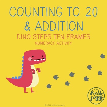 Preview of Dino Steps - Ten Frames: Counting to 20 & Addition