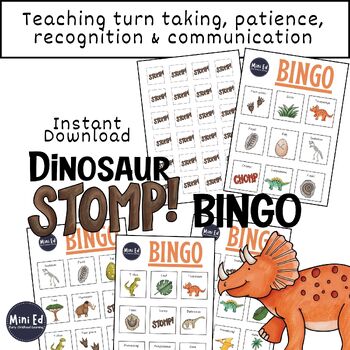 Preview of Dino Stomp... Bingo Game..Teaching Patience and Turn Taking