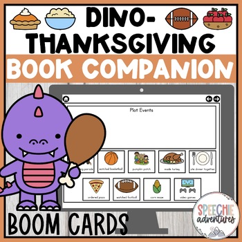 Preview of Dino-Thanksgiving Book Companion Boom Cards