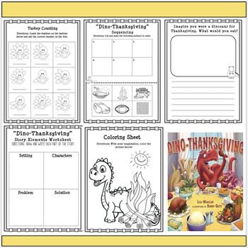 Preview of Dino-Thanksgiving Worksheets and Activities