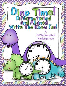 Preview of Dino Time Write The Room Fun-Differentiated and Aligned