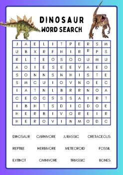 Preview of Dino Word Search.